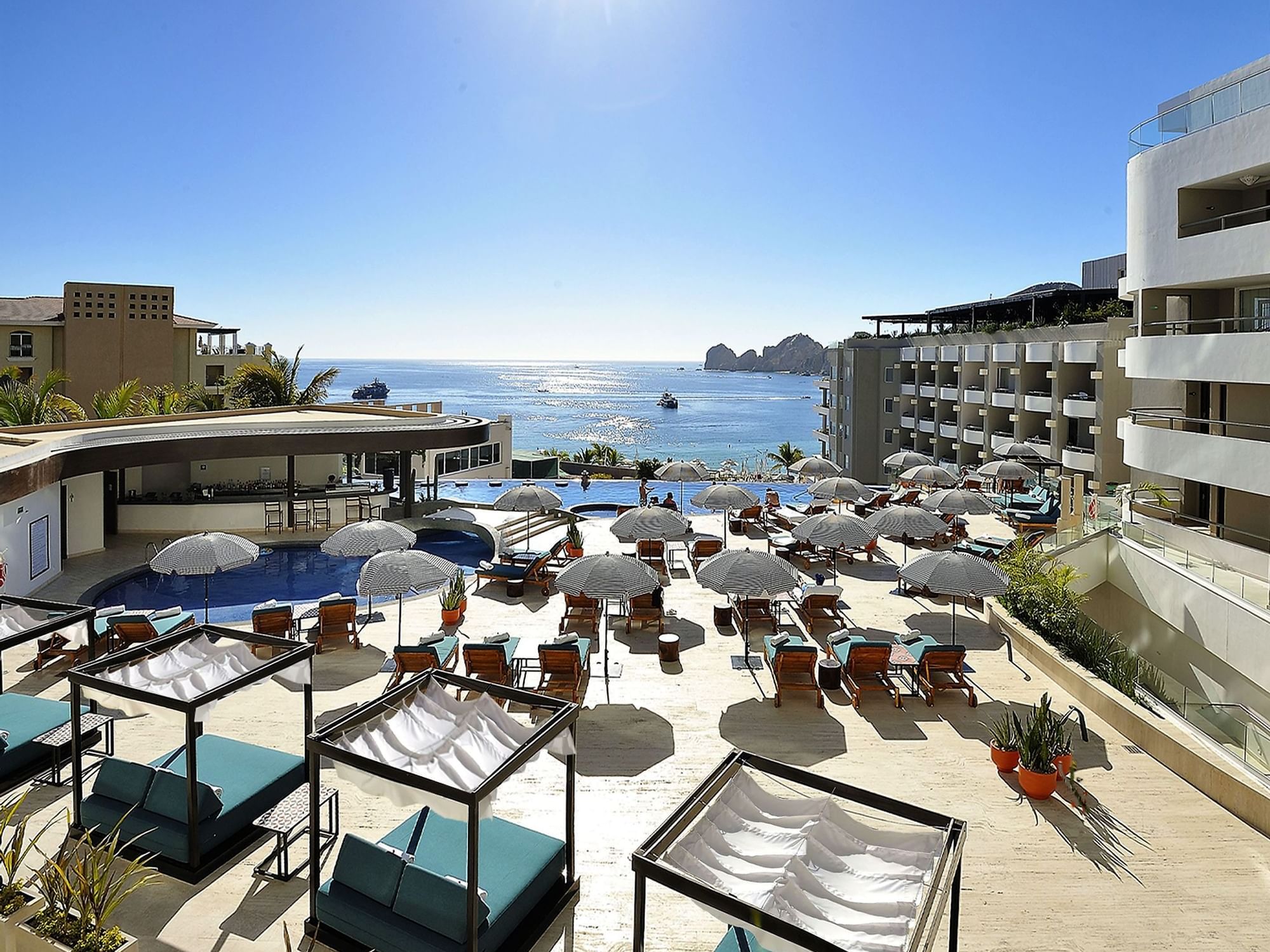 Corazón Pool Grill seating area at Cabo Villas Beach Resort