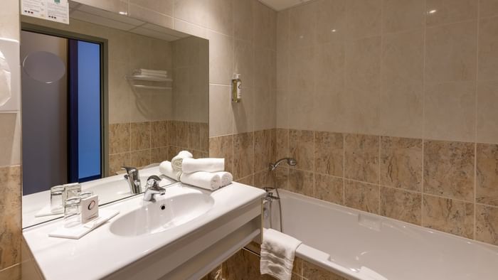 Bathroom interior in bedrooms at Hotel Paray-le-Monial
