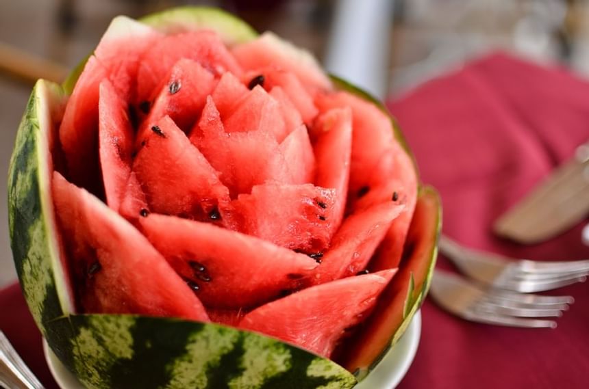 Close up of watermelon cravings at Playa Blanca Beach Resort