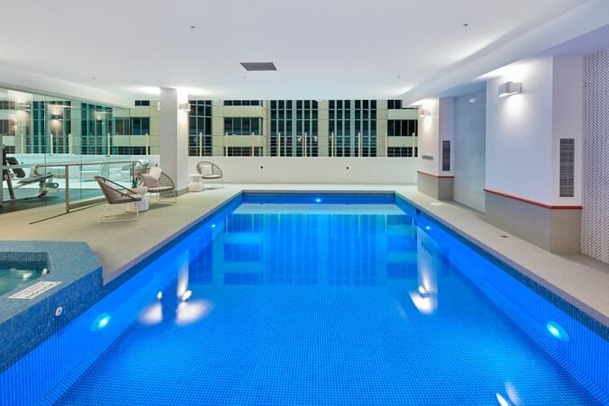 Close up on the indoor pool at Novotel Melbourne on Collins