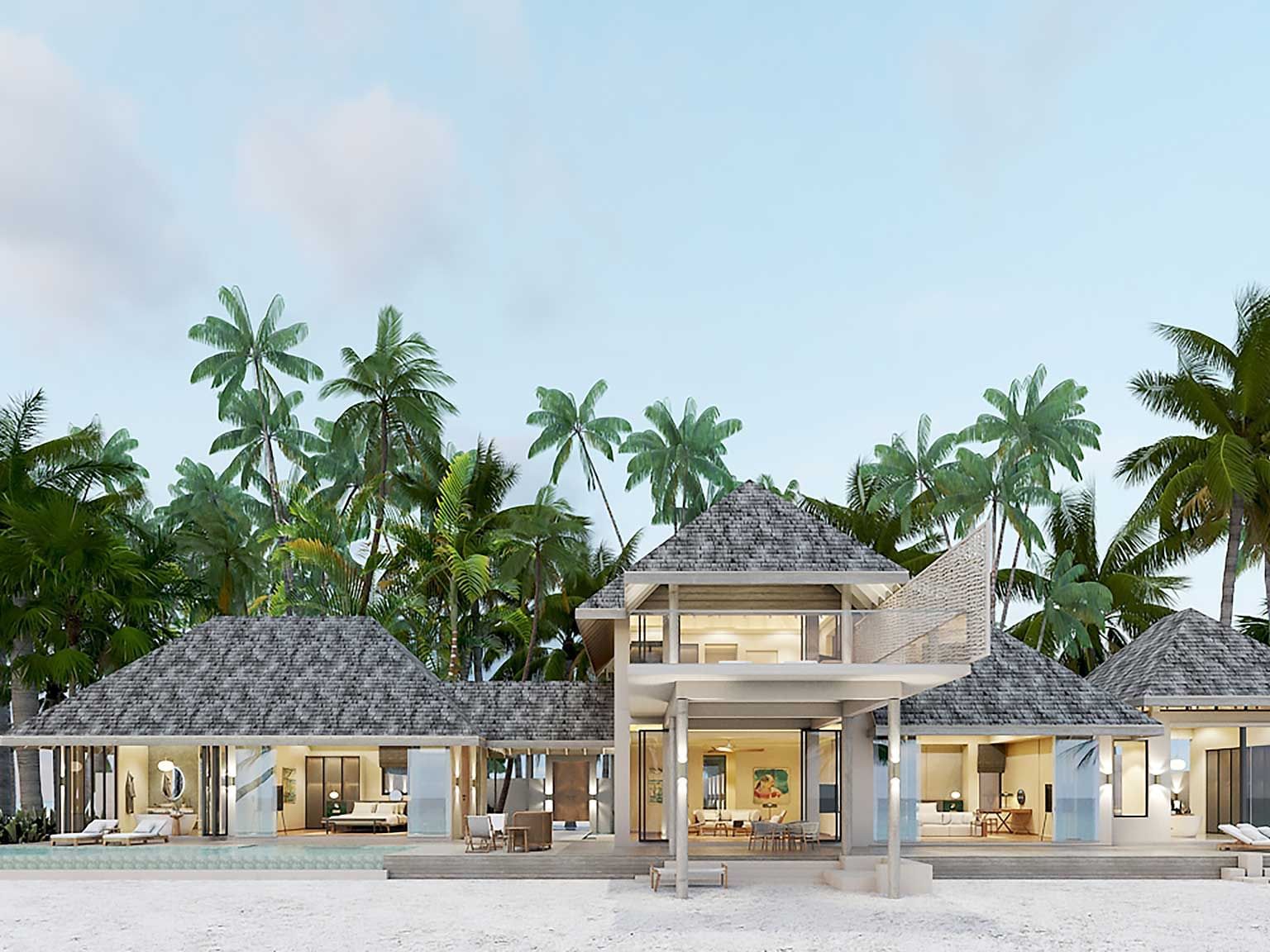 Exterior view of 3-Bedroom Beach Residence with Private Pool in Ananea Madivaru Maldives