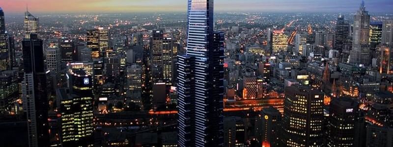 Aerial view of Eureka Skydeck near Novotel Melbourne