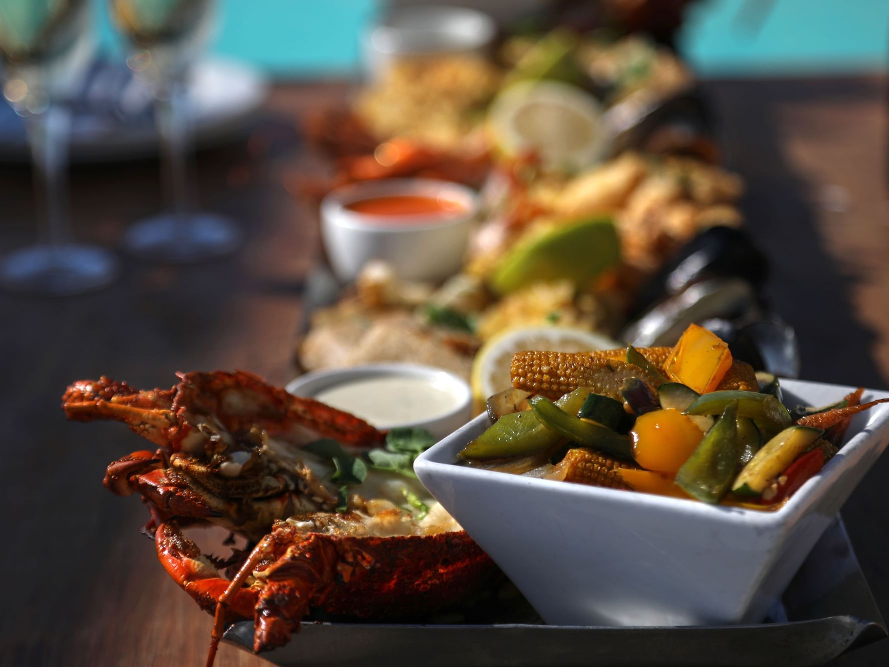 Seafood Platter by the pool at Tanjung Rhu Resort Langkawi