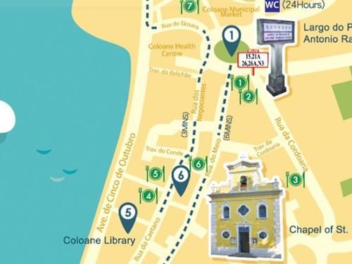 City map navigation with local attractions at Grand Coloane