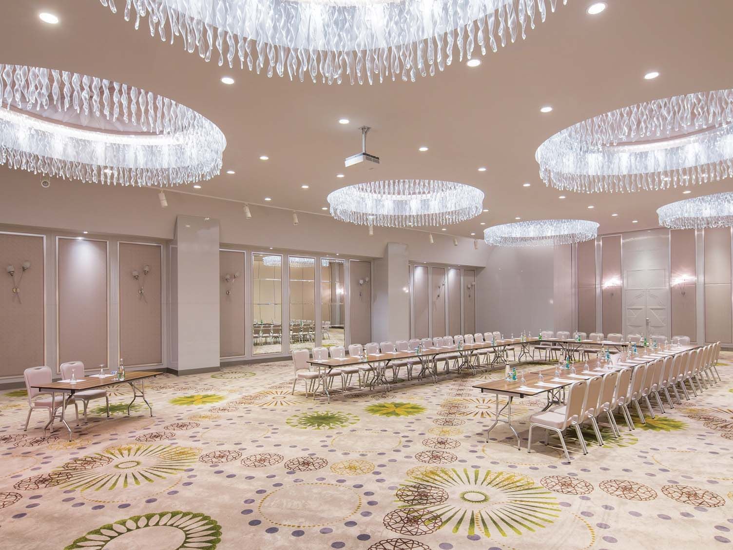 U-typed meeting table arrangement with chairs in Pacific Main Hall at Titanic Deluxe Lara