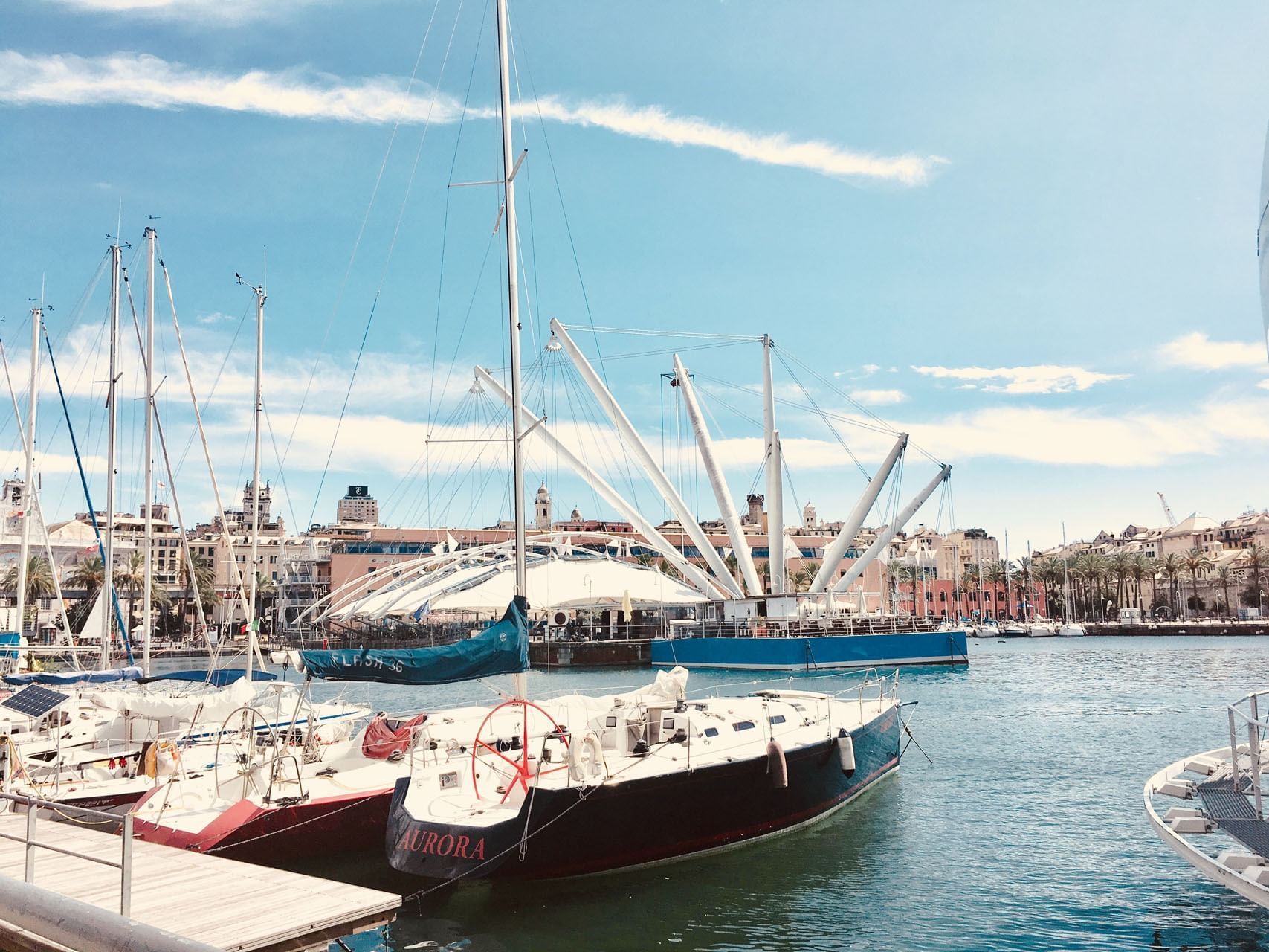 Day view of Porto Antico di Genova near Hotel Nologo