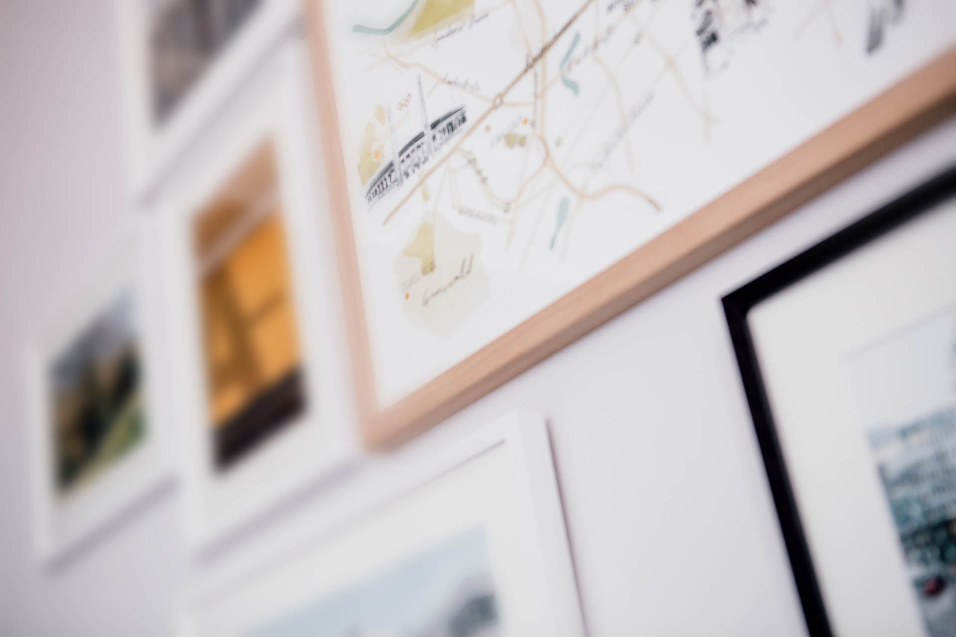 Close-up of the location map on a wall at Hotel Berlin Berlin