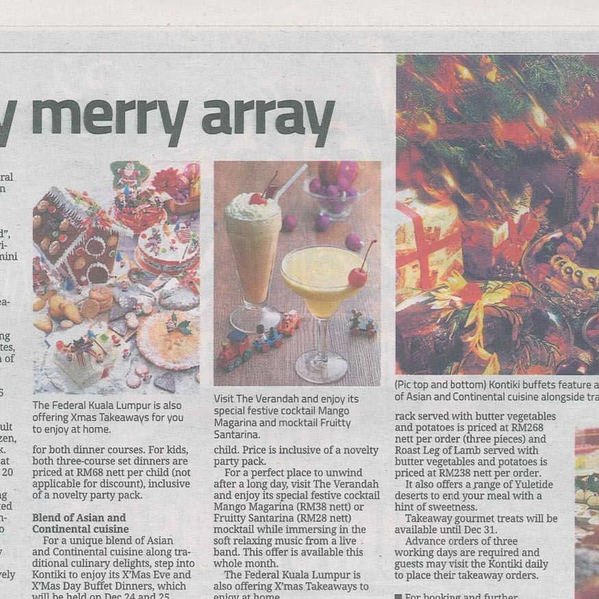 Christmas Special article at The Federal Kuala Lumpur
