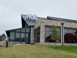 Exterior view of the HUB stadium near Kingsley Bloomfield Hills