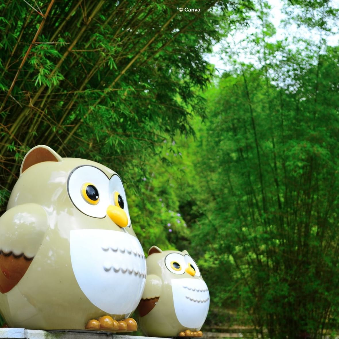 decorated owl statues 