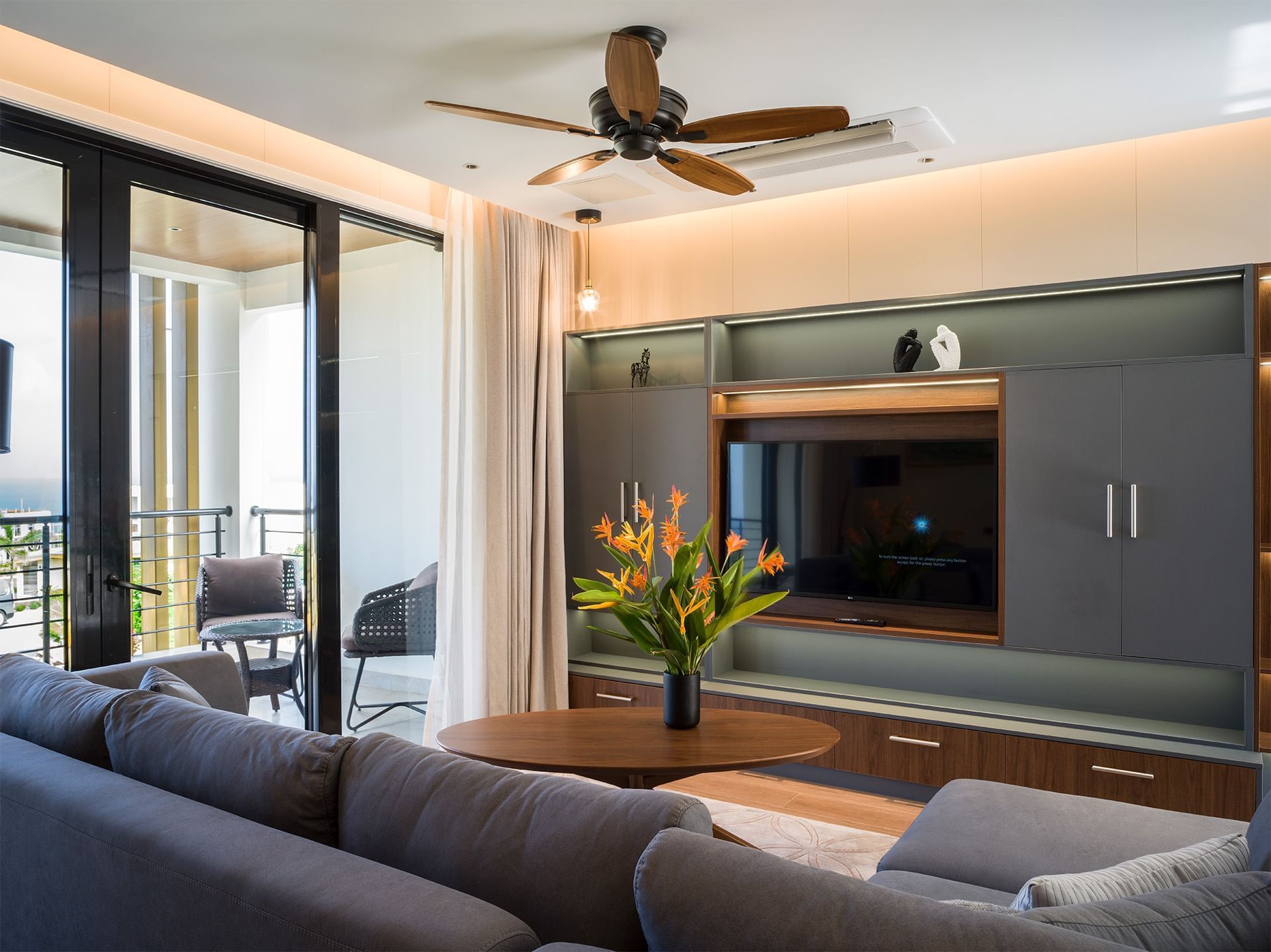 TV & lounge in Golden Rock Suites at Golden Rock Resort