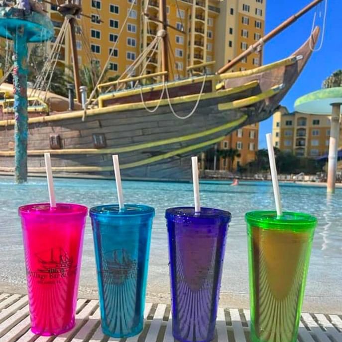 Souvenir Cups by the pool at Lake Buena Vista Resort Village & Spa