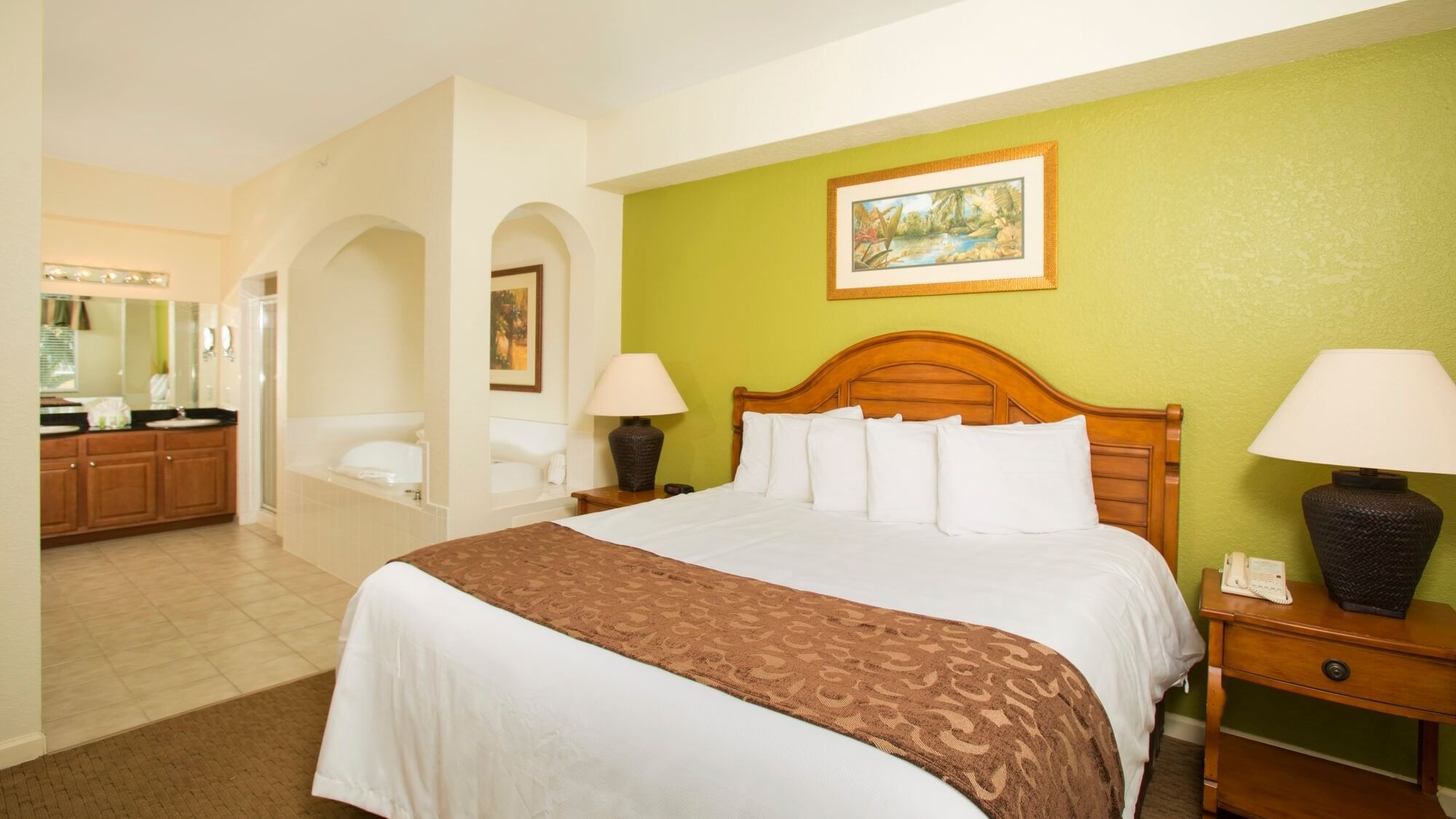 Master Suite with Queen bed in 2-Bedroom 2-Bath Partial Ada Suite at Lake Buena Vista Resort Village & Spa