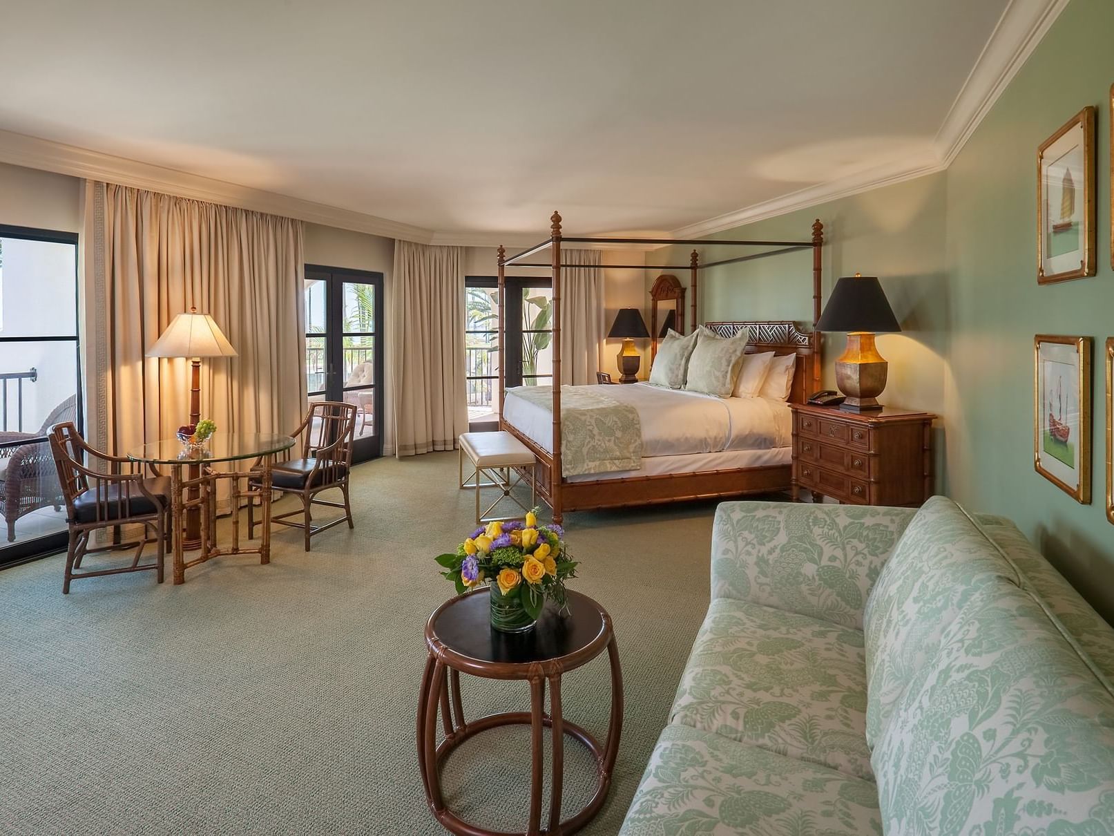 Interior of Standard Ocean view king room at Santa Barbara Inn