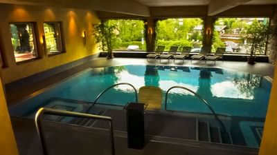 Swimming pool at Tiefenbrunner Hotel in Kitzbühel, Austria