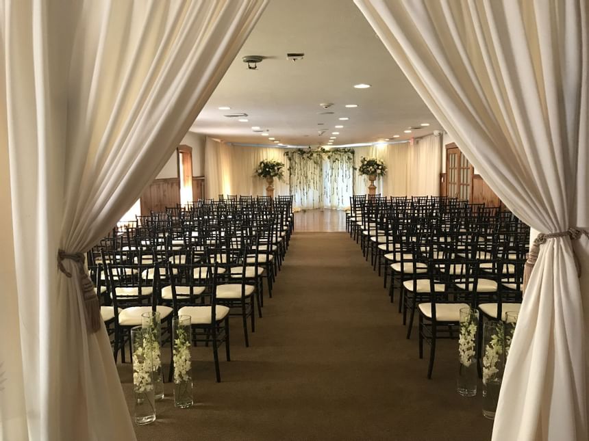 Wedding setup in Lodges at Gettysburg.