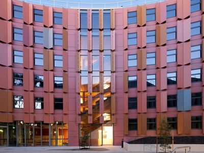 La Trobe University - North and South Apartments with modern design and numerous windows.