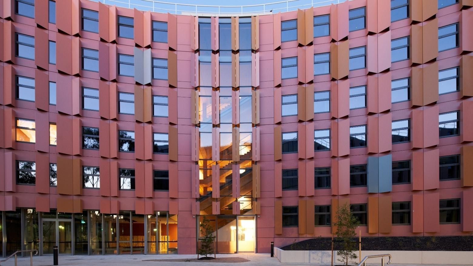 La Trobe University - North and South Apartments with modern design and numerous windows.