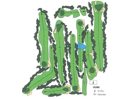 Map of Lakewood Golf Club course layout at Harrison Lake Hotel