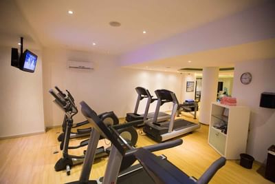 Treadmills in the gym at Buenaventura Grand Hotel