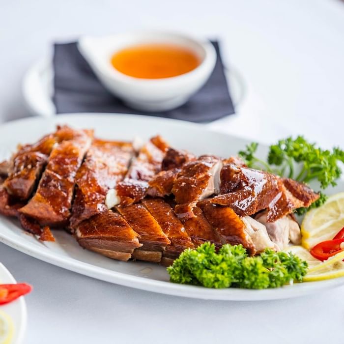 Closeup of dish served on a plate at Darwin Airport Hotels