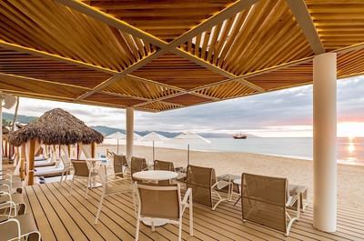 Wooden interior of Villa Premiere Cabana bt sea at Villa Premiere Boutique Hotel & Romantic Getaway