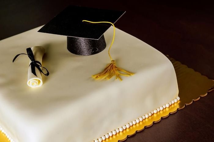 Cake for a Themed Graduation Party at Gorse Hill, Surrey