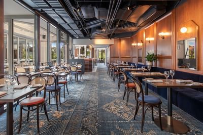 The Reserve Restaurant dining area at Amora Hotel Melbourne