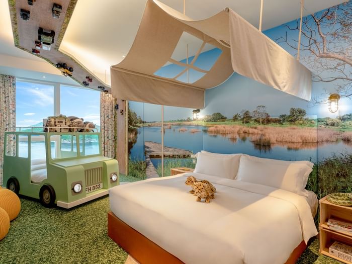 Comfy bed in Hong Kong Safari Room at Fullerton Ocean Park Hotel Hong Kong