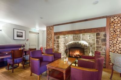 Woodford Bridge Country Club Bar and Seating Area with Firep