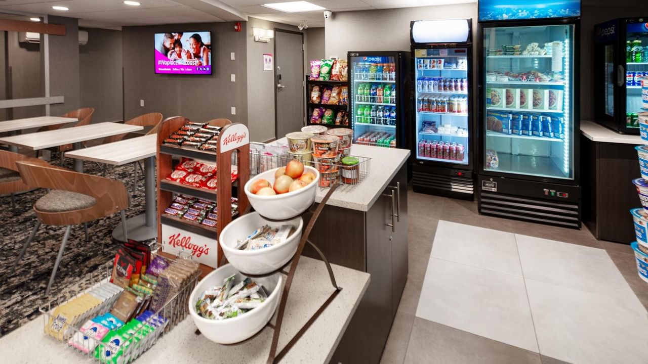 Hotel sundries shop with drinks and snacks