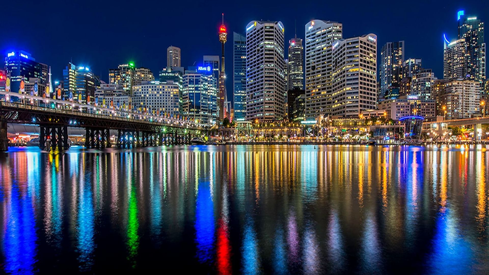 Aerial view of the city near Novotel Sydney Darling Square