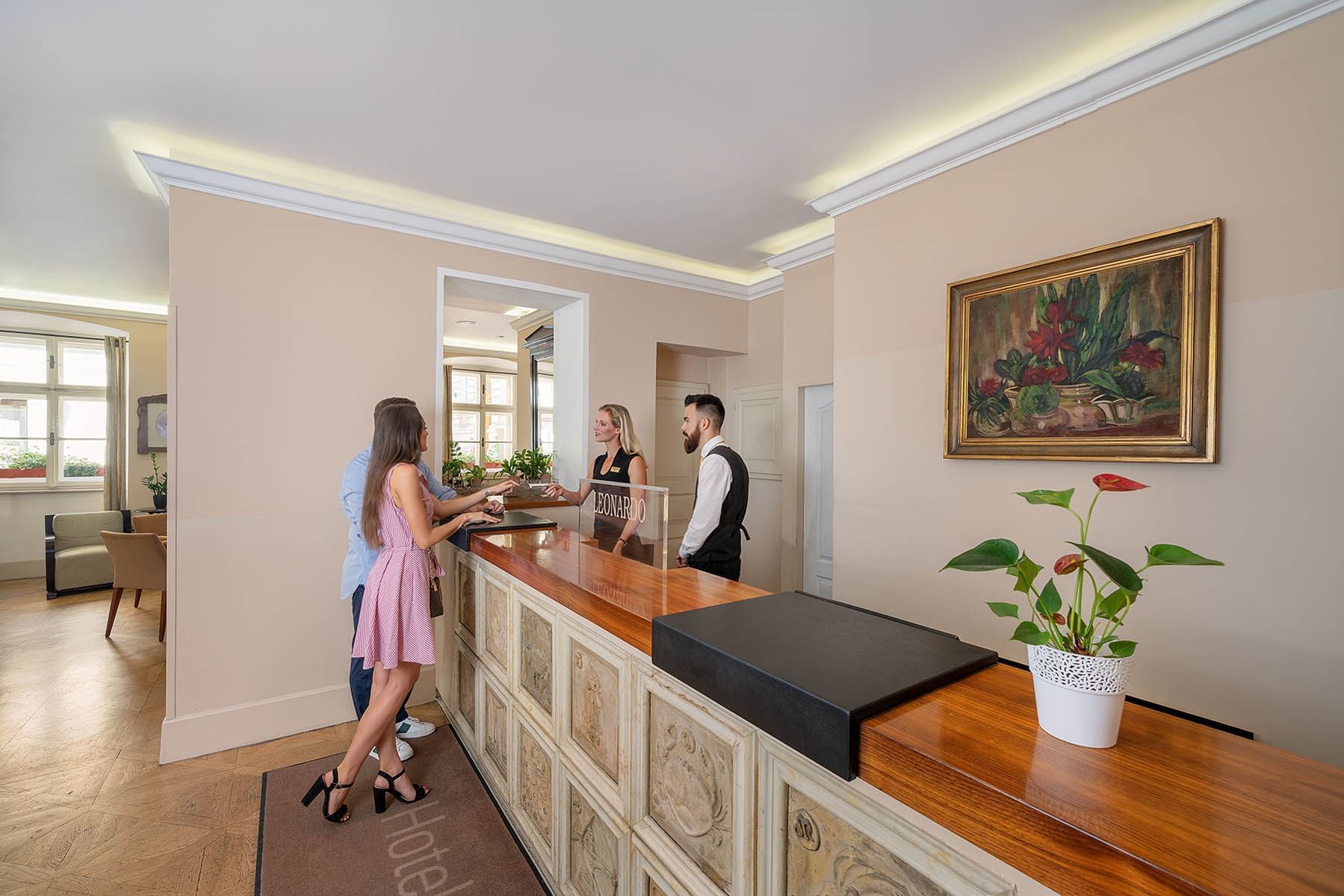 Guest Check-in at Hotel Leonardo, Prague 1, Czech Republic
