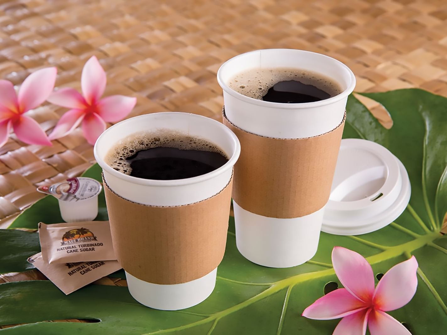 Two cups of coffee served at Ka'anapali Beach Hotel Hawaii