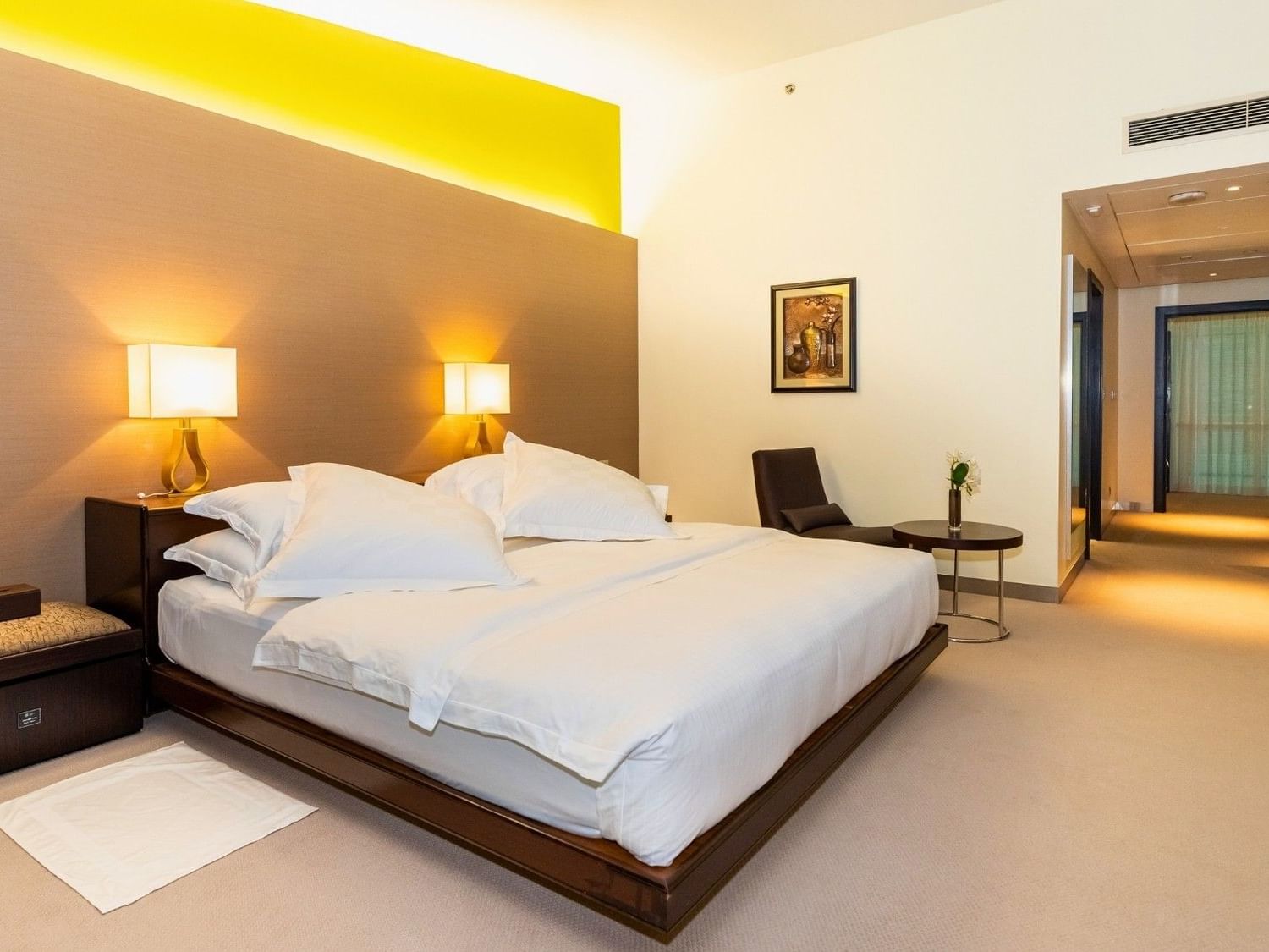 Comfortable sofa in the Living area of Royal Suite at Dubai International Hotel