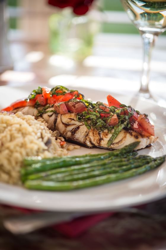 Garden View Restaurant dinner plate