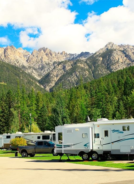 RV resort sites at Fairmont Hot Springs