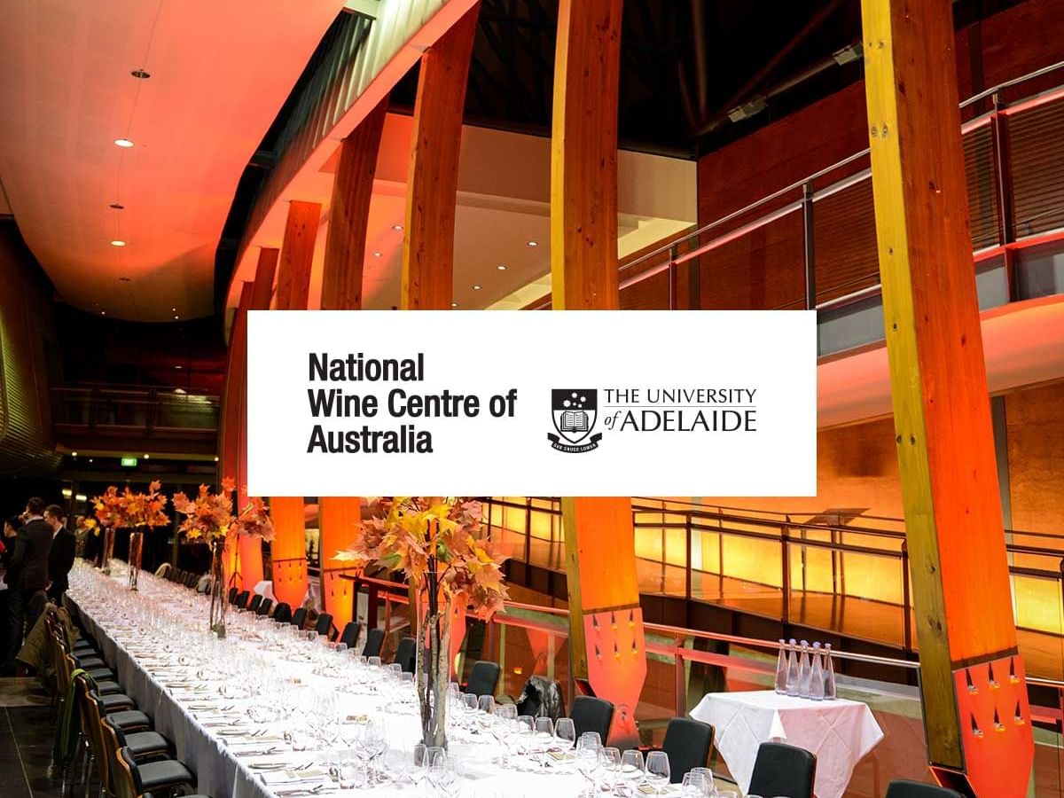 Tables arrange in  National Wine Centre and the Logo 