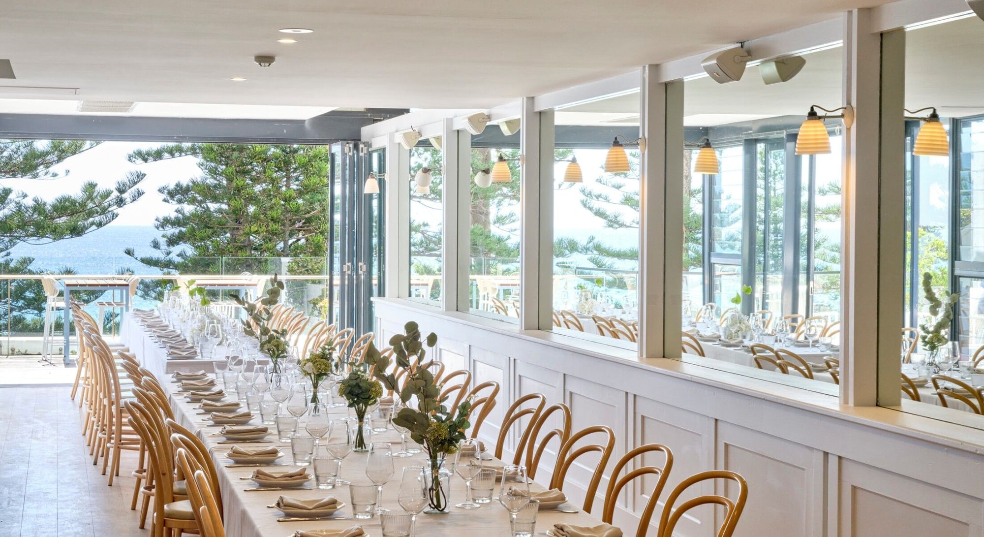 Cibaria\'s Terrazza at Elysium Manly showcasing Italian restaurant Manly dining with long tables and elegant settings