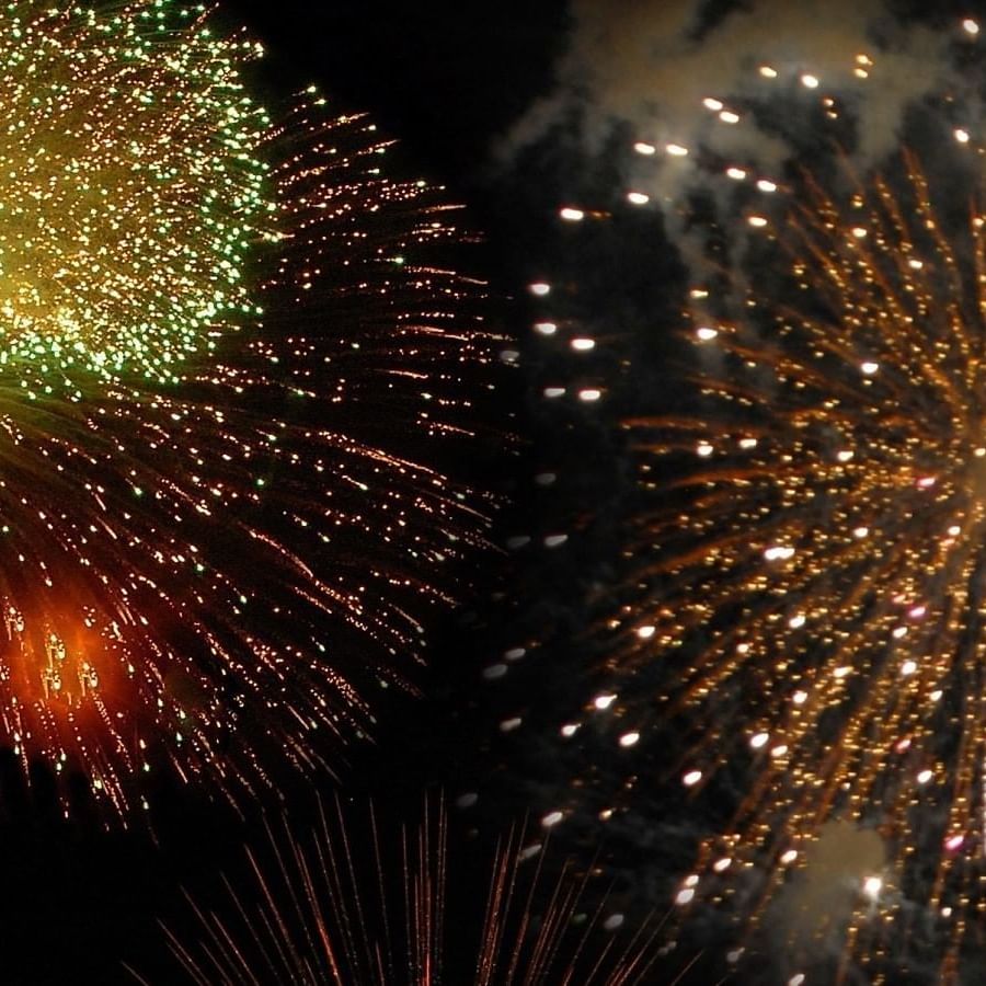 Fireworks event happening in the night at Cala de Mar Resort