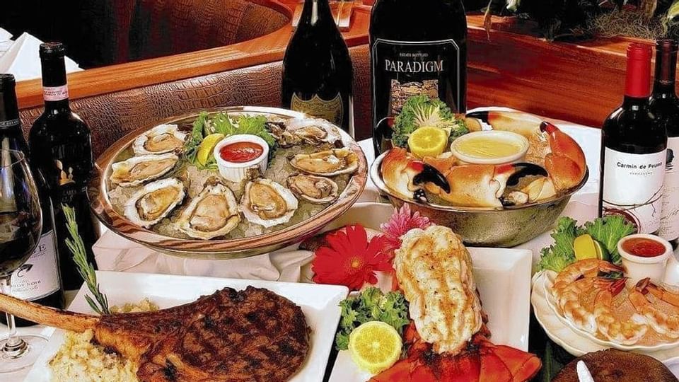 Meat dishes of Johnnie's Hideaway near Legacy Vacation Resorts