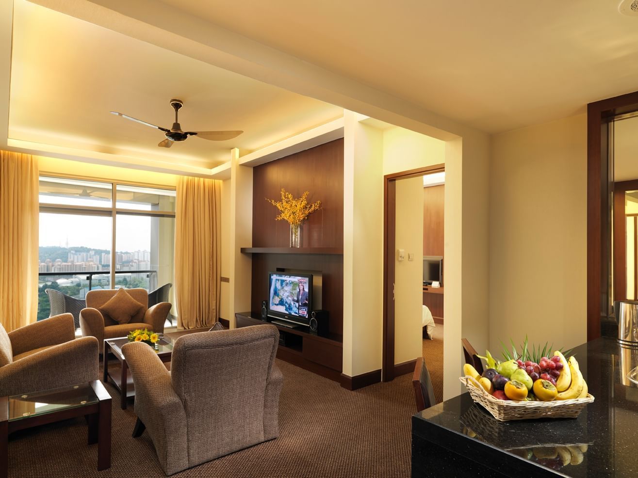 Interior of the living area of Suite at Gardens hotels