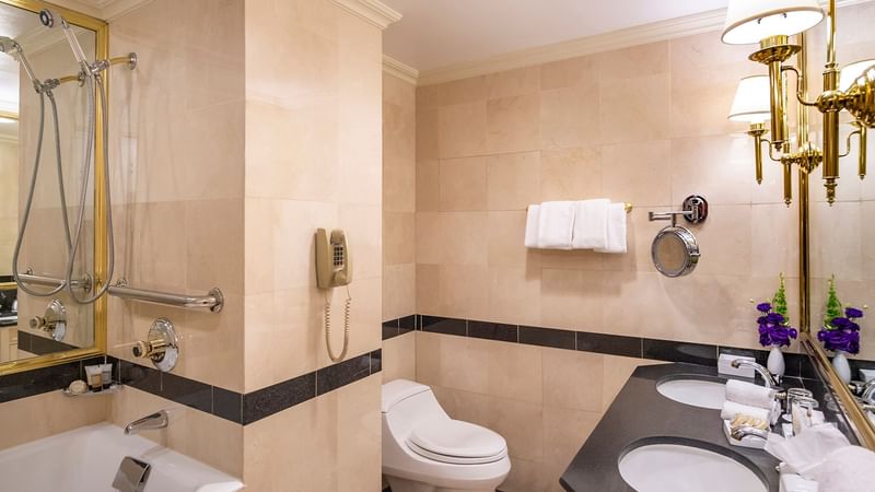 Interior of the bathroom in Suite of the Stars at Warwick New York