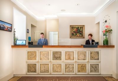 Receptionists at Hotel Leonardo, Prague 1, Czech Republic