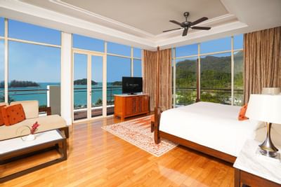 The king bed in Empress Beach Villa1 at Danna Langkawi Hotel