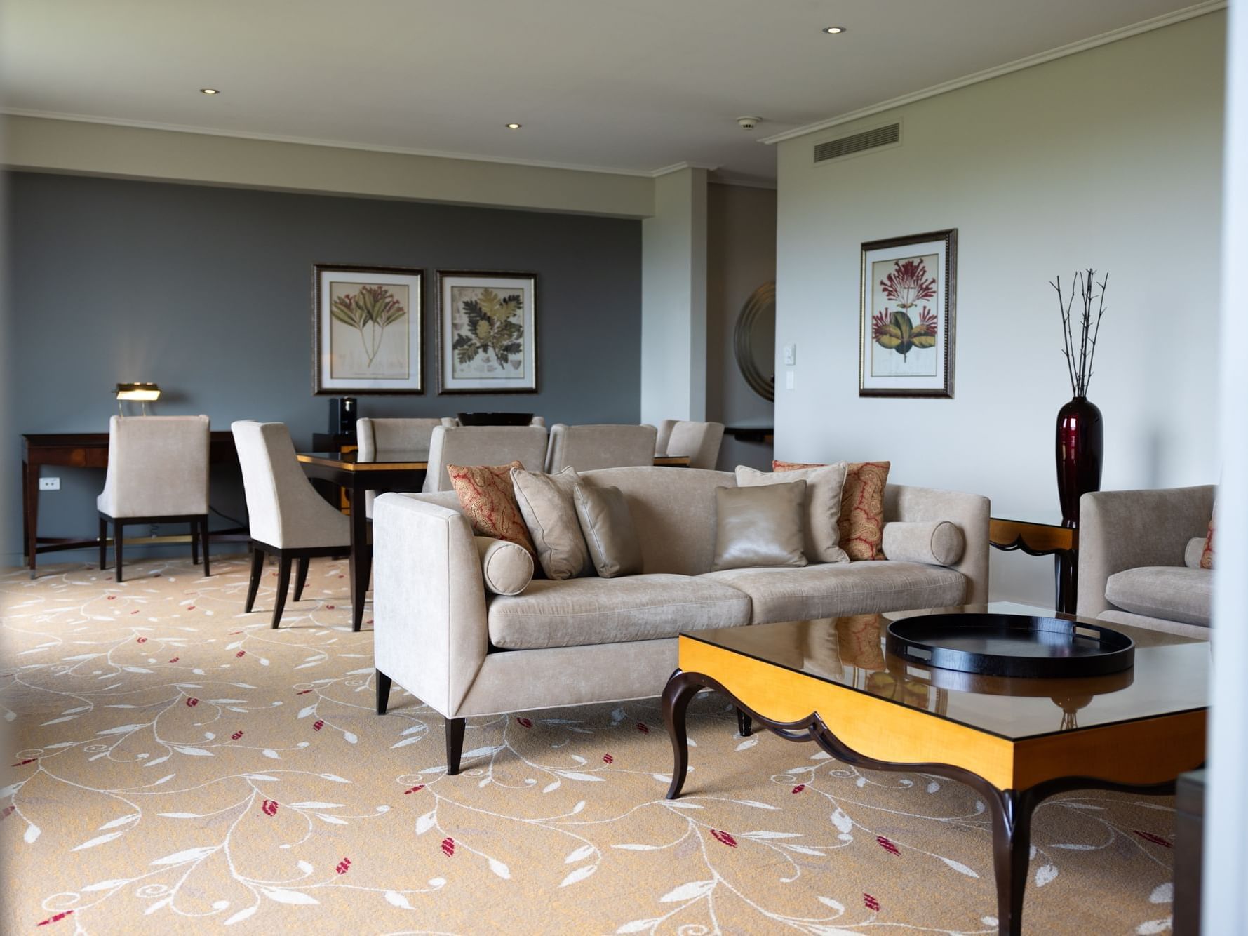 Executive Suite living and dining overlooking Botanic Gardens at Royal on the Park Hotel
