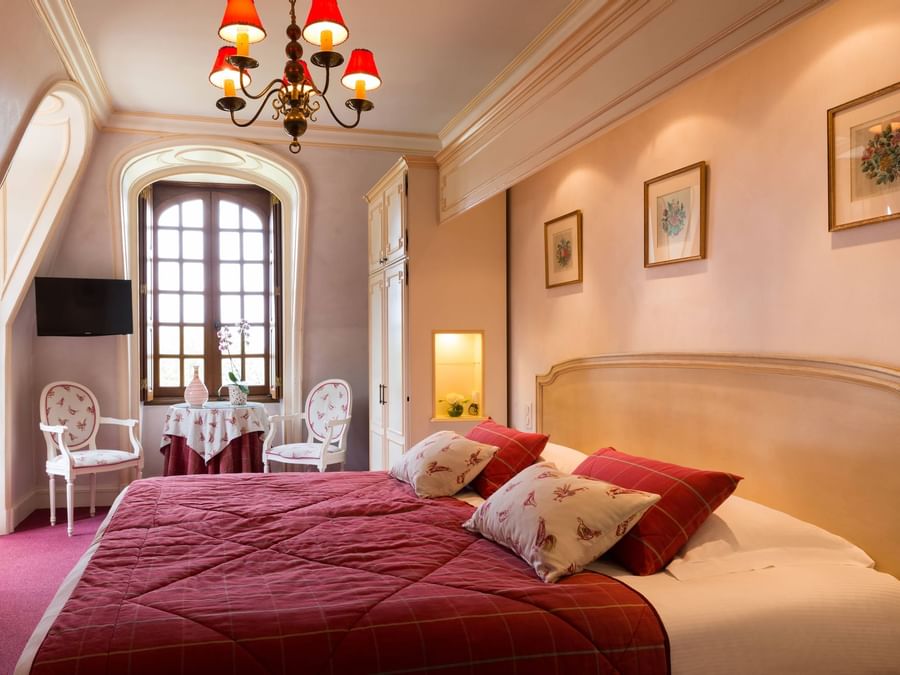 The Castle room with a park view at The Originals Hotels
