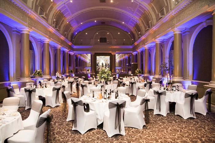 Banquet type event room setup at The Met Hotel Leeds