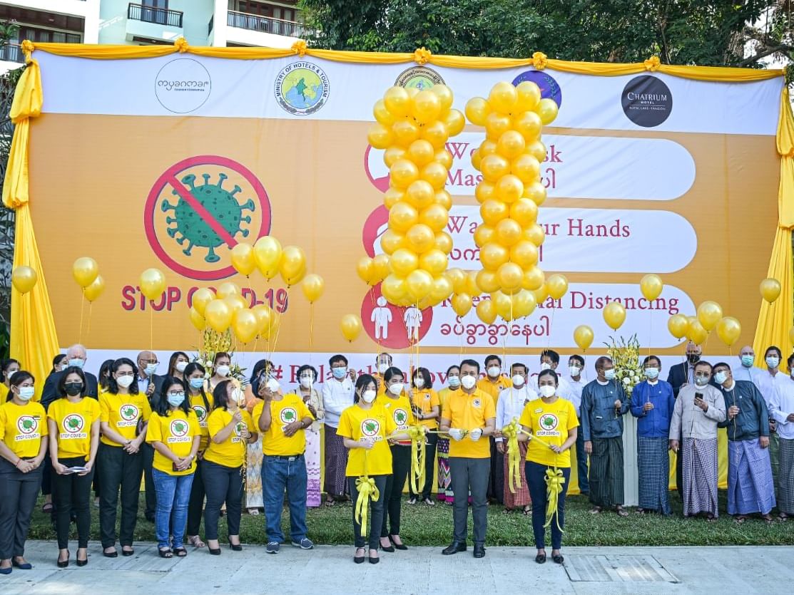 Stop Covid-19 Yellow Campaign at Chatrium Royal Lake Yangon