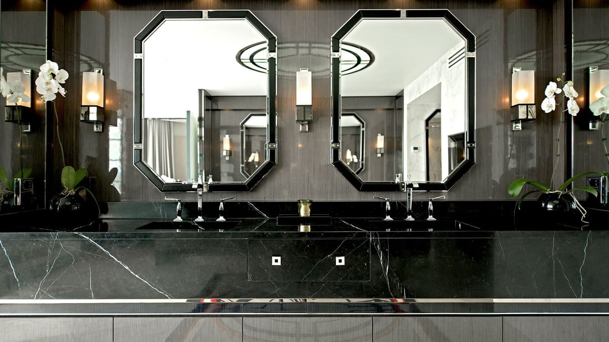 Bathroom Vanity in One bedroom Penthouse of Crown Hotels Perth